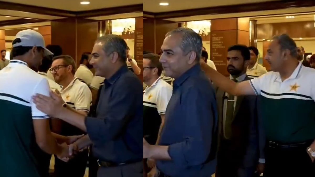 Pakistan Team Manager Asks Hasan Nawaz, Naseem Shah To Remove Caps In Front Of Mohsin Naqvi; VIDEO