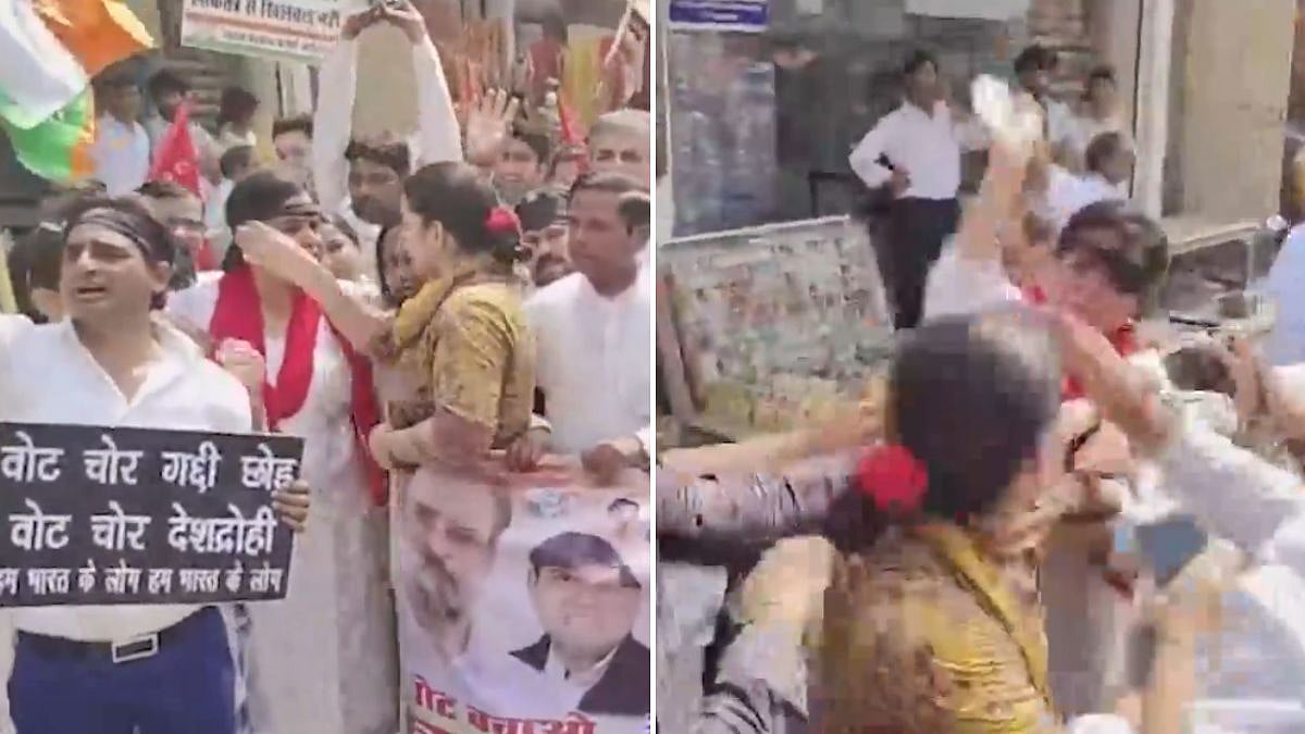 Slap, Counter-Slap! Congress Women Leaders Clash During Faridabad Protest - VIDEO
