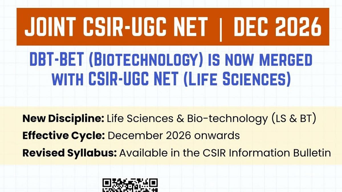Major CSIR-UGC NET Revamp: DBT-BET Merged With Life Sciences, New LS & BT Discipline Introduced