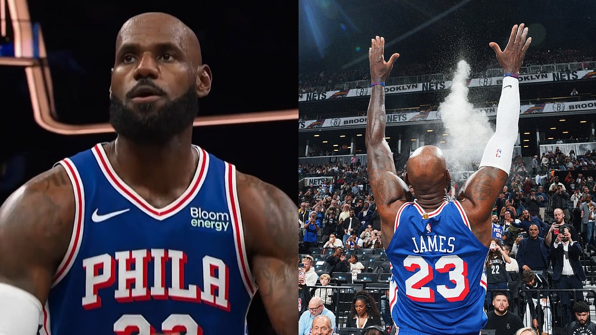 New Team, Same Iconic Ritual! LeBron James Performs First Chalk Toss In Philadelphia 76ers Jersey During Preseason Match | Video