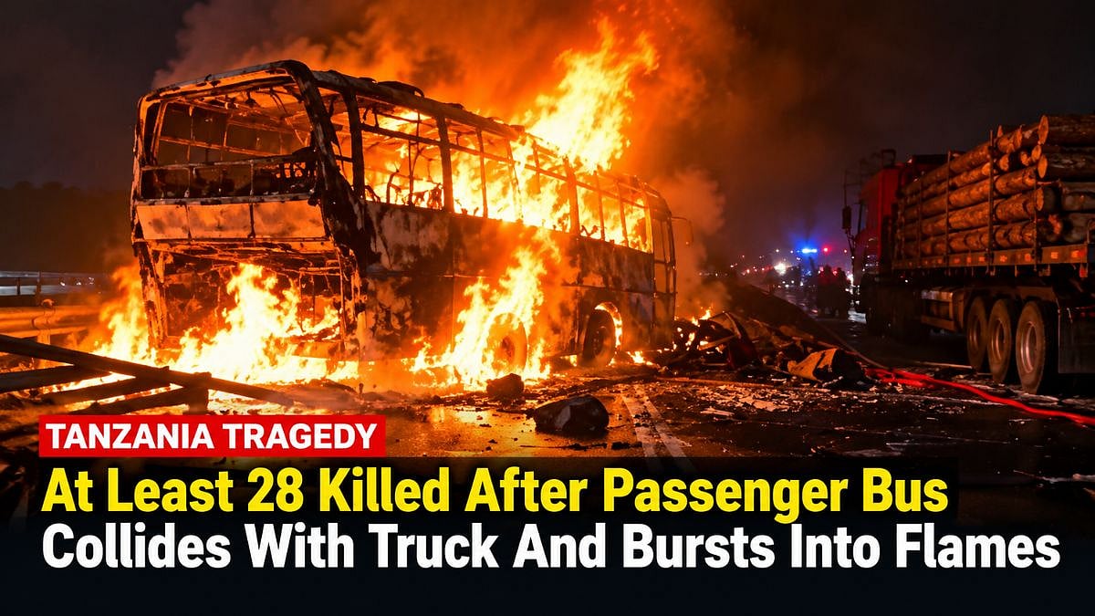 Tanzania Tragedy: At Least 28 Killed After Passenger Bus Collides With Truck And Bursts Into Flames On Morogoro–Dar es Salaam Highway | VIDEO