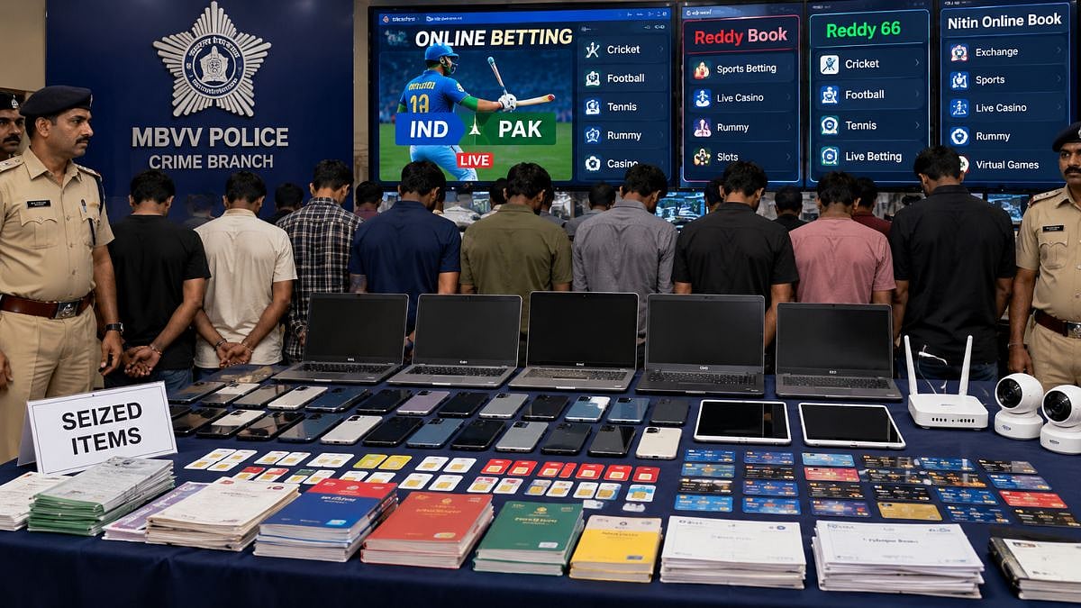 Palghar Crime: MBVV Police Bust Online Betting Racket, Arrest 9 And Seize Property Worth ₹9.86 Lakh