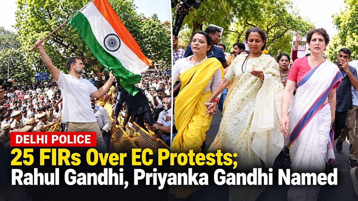 Delhi Police Register 25 FIRs Over Election Commission Protests; Rahul Gandhi, Priyanka Gandhi Named