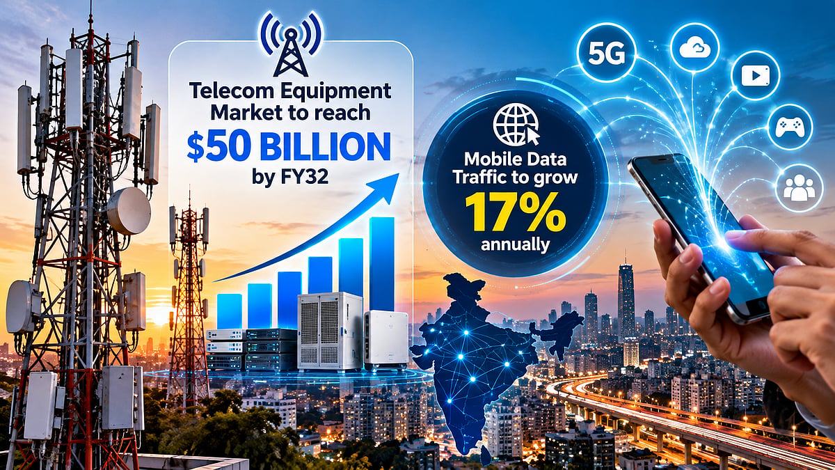 India's Telecom Equipment Market To Double To $50 Billion By FY32, Mobile Data Traffic To Grow 17% Annually