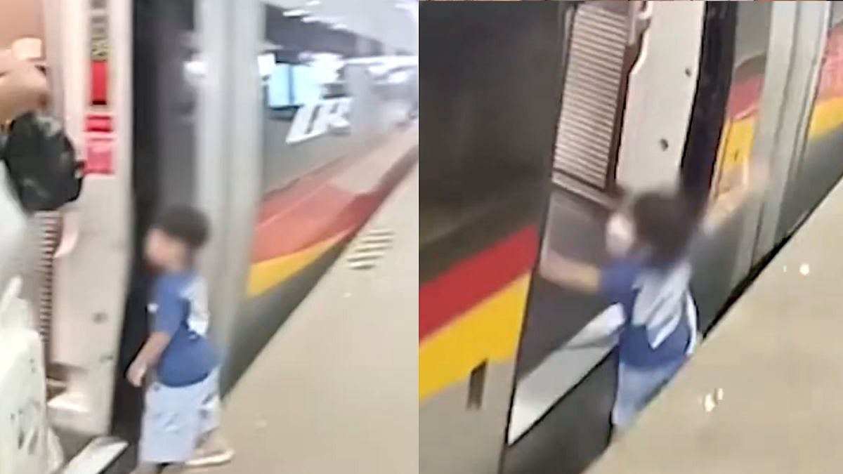 Child Slips Into Gap Between Platform & Train At China's Chengdu Railway Station; Rescued Unhurt - VIDEO
