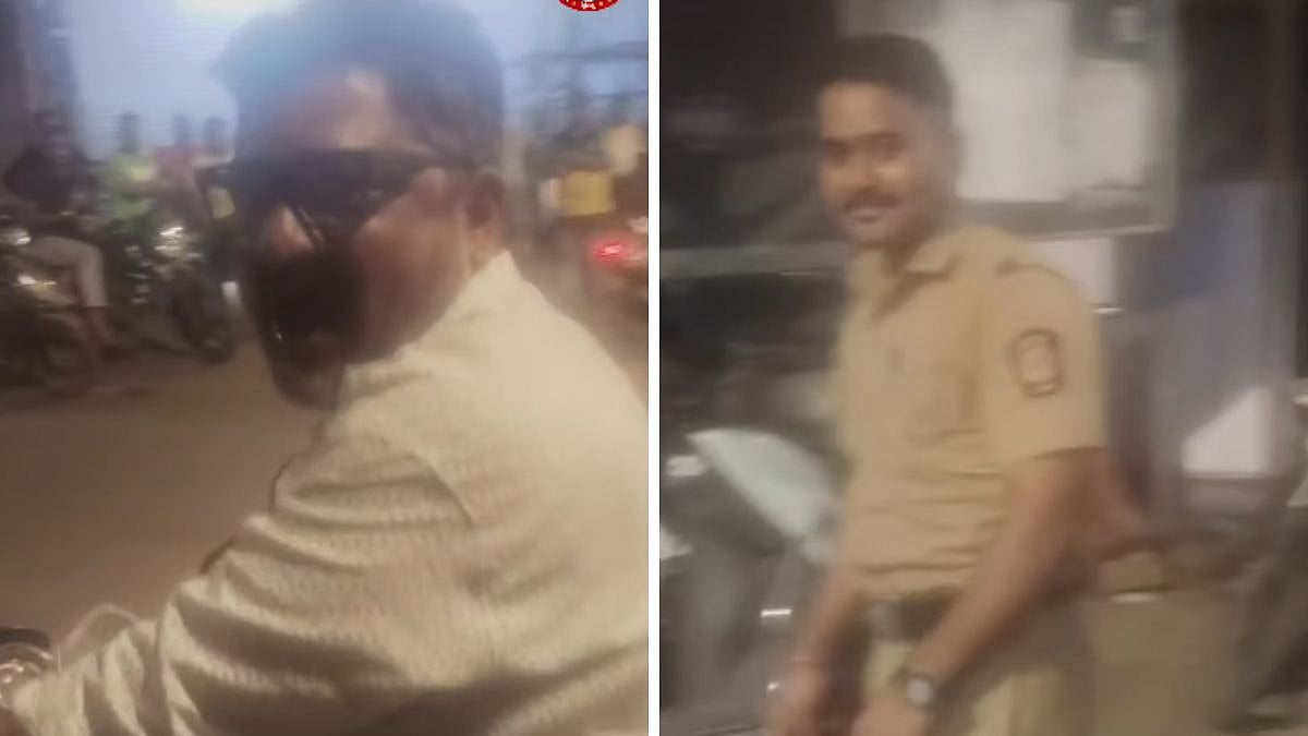 'Intoxicated' Man Identifying Himself As 'Boss Abrar Bhai' Abuses, Threatens Another In Mira-Bhayandar; Smiling Cop Stands As Mute Spectator