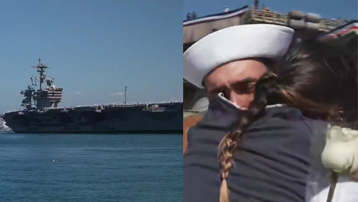 USS Abraham Lincoln Returns Home To San Diego After A Gruelling 321-Day Deployment, Emotions Overwhelm As Families Welcome Sailors With Hugs And Tears