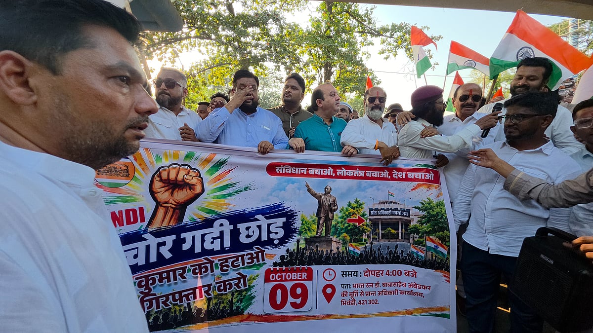 INDIA Bloc Protests Alleged 'Vote Theft' In Bhiwandi, Demands Chief Election Commissioner's Resignation