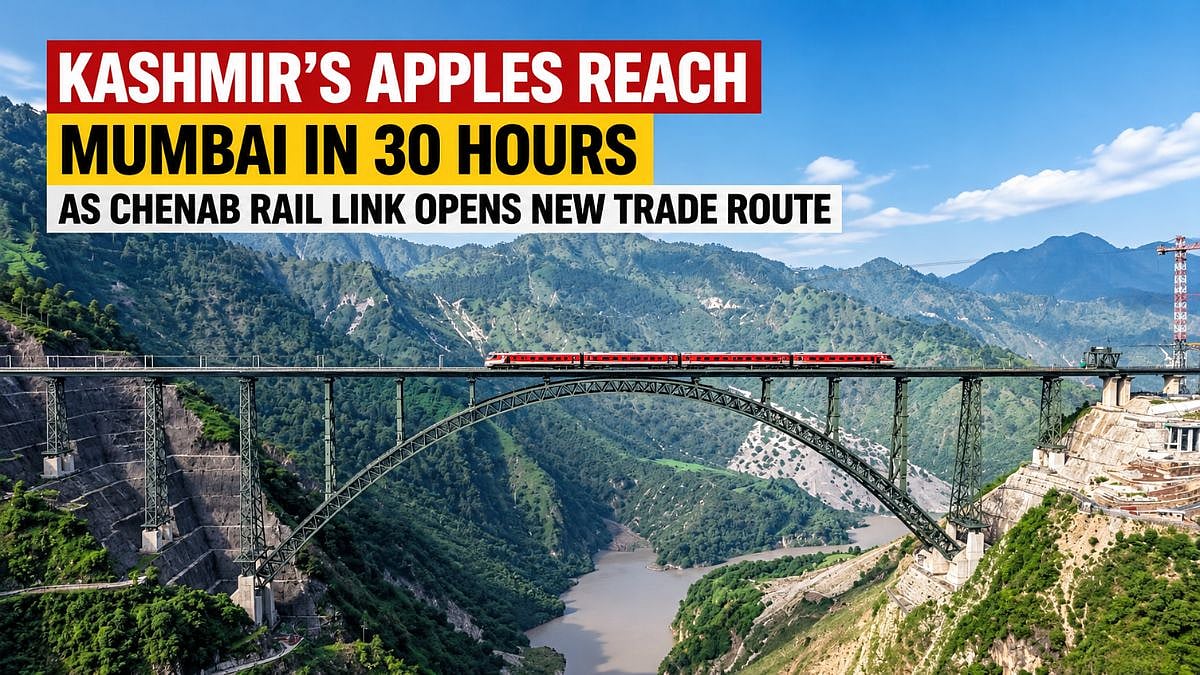 Kashmir’s Apples Reach Mumbai In 30 Hours As Chenab Rail Link Opens New Trade Opportunities