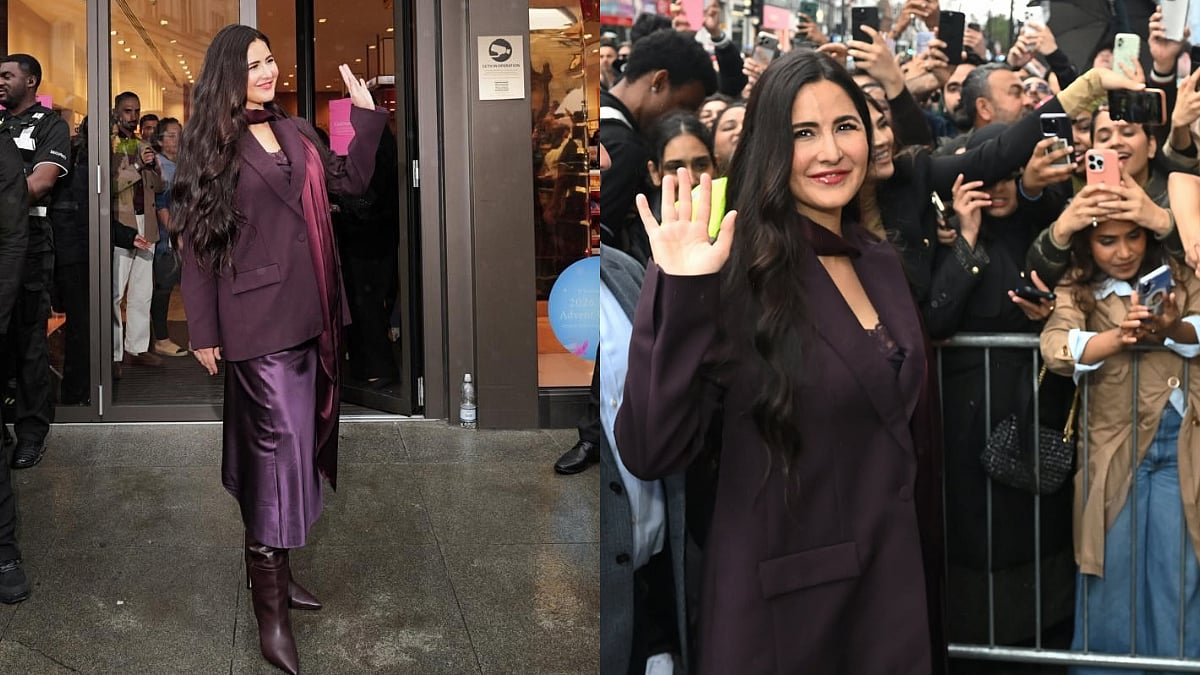 Katrina Kaif Wows In ₹1.51 Lakh Burgundy Scarf Blazer And Satin Skirt In Another London Appearance