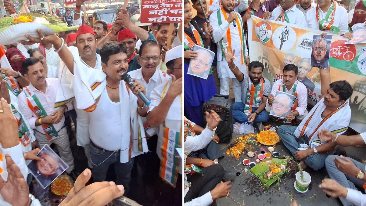 Nalasopara: Congress, SP And NCP (SP) Workers Stage Symbolic 'Pinda Daan' Protest, Demand CEC...