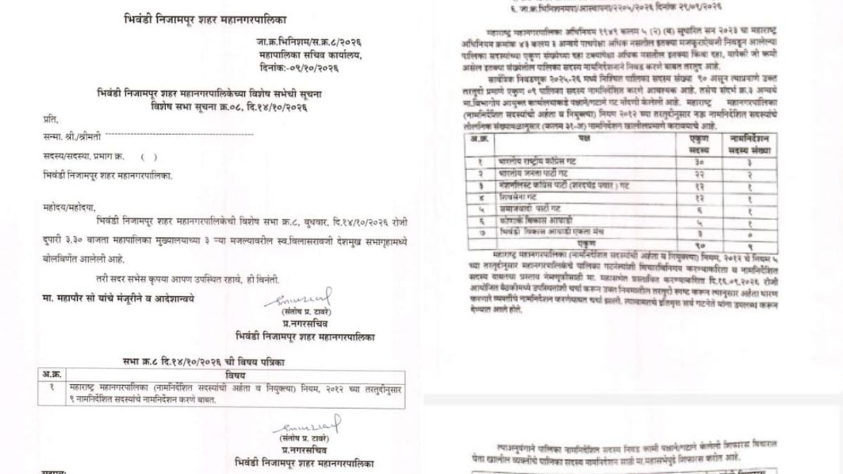 Bhiwandi: Secrecy Over 9 Nominated Corporator Posts Sparks Row; RTI Seeks Applicant List, Eligibility Records