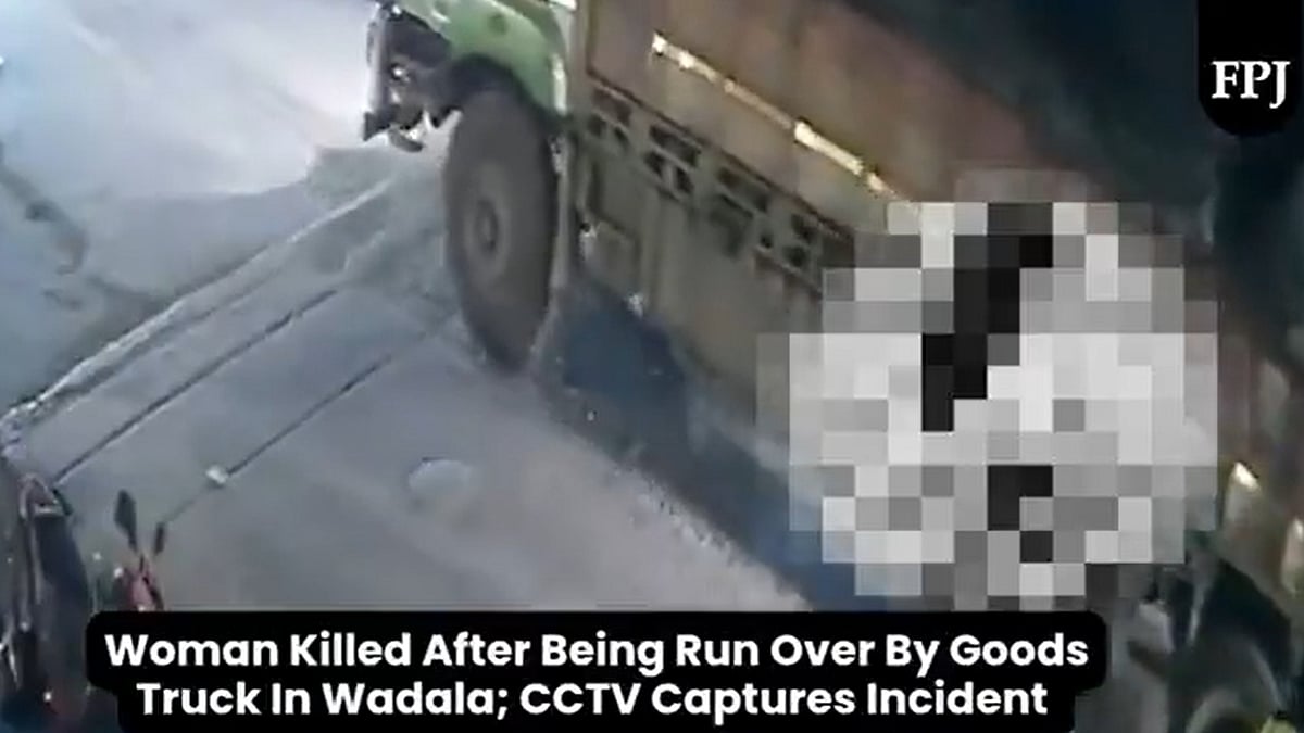 Mumbai Road Accident Caught On CCTV As Goods Truck Runs Over Woman In Wadala, Angry Locals Block Traffic