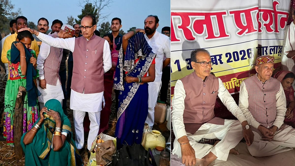Union Minister Shivraj Singh Chouhan Joins Dharna Against House Demolitions In MP's Budhni, Warns Of Strict Action Against Those Responsible