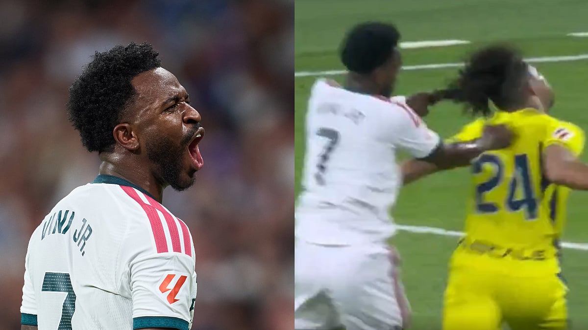 Red Card Alert! Vinicius Jr Sent Off For Pulling Opponent's Hair, Real Madrid Star Could Miss El Clasico | Video