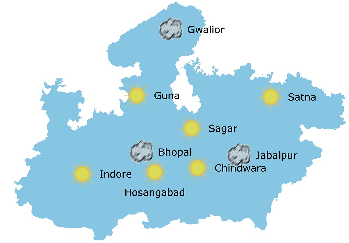 Weather in Madhya Pradesh at 10:30 am 
