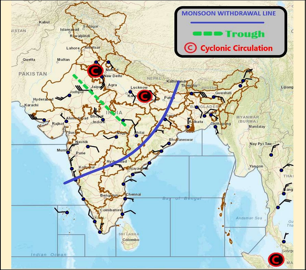 Weather systems affecting Madhya Pradesh at present 