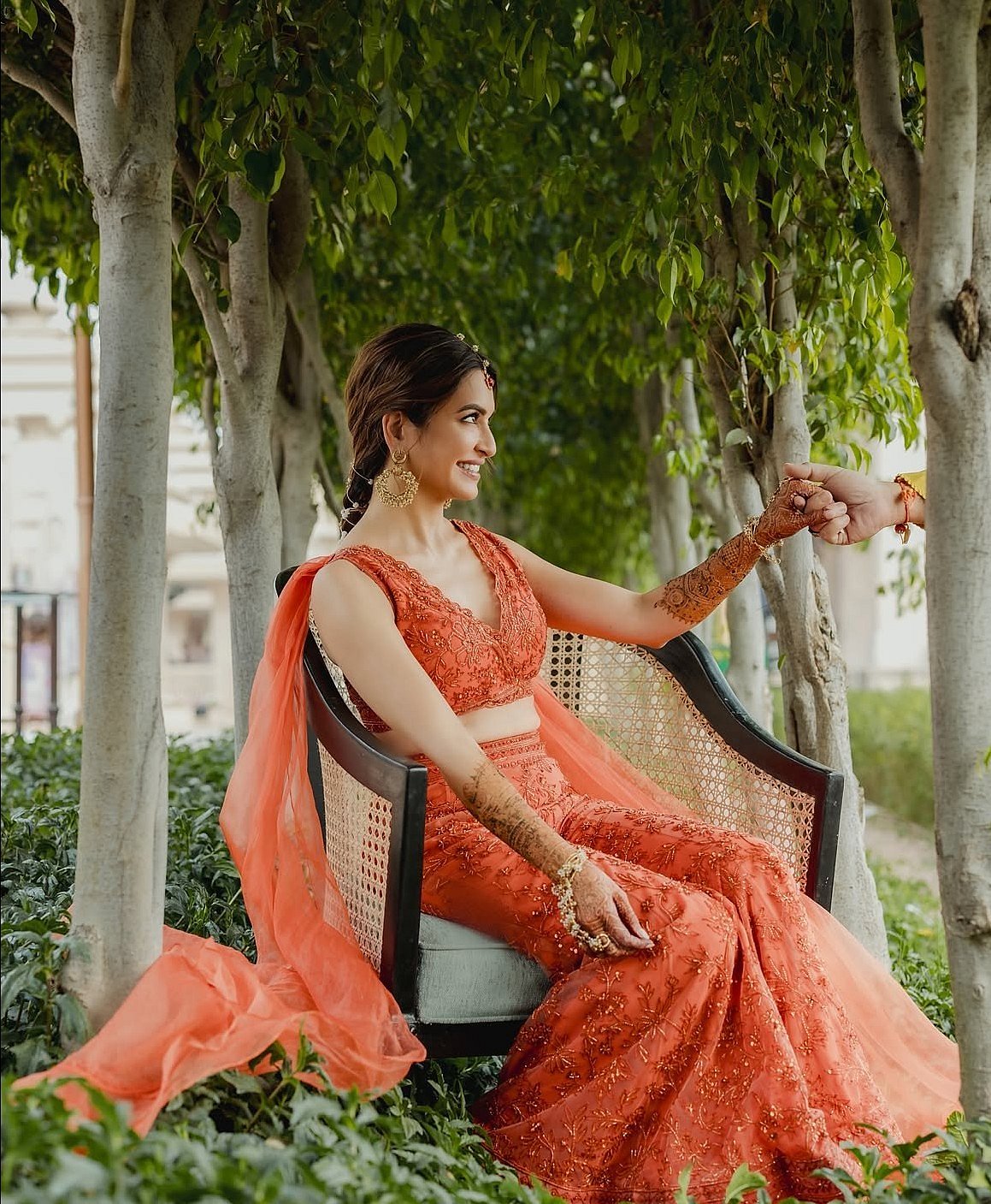 Kriti Kharbanda Marks Shardiya Navratri 2026 Day 1 In Throwback Orange Sharara Look From Her Wedding