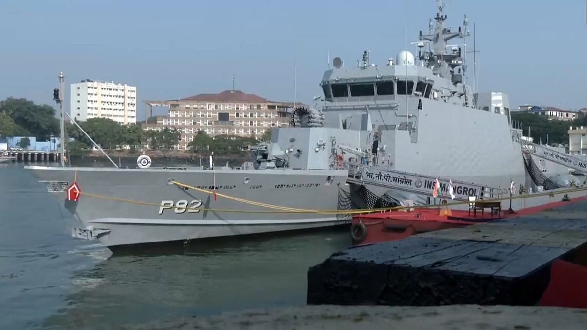Indian Navy Commissions INS Mangrol In Mumbai, Its Third Anti-Submarine Warfare Shallow Water Craft With Over 80% Indigenous Content | Watch