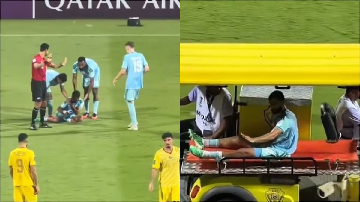 Al-Ahli Vs Al-Wasl Clash: Fans Throw Water Bottles At Injured Saleh Abu Al-Shamat As He Leaves On Stretcher; VIDEO