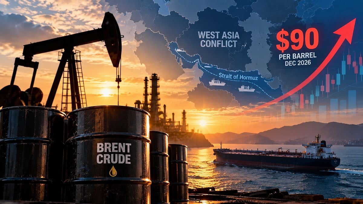 Brent Crude Likely To Hit $90 Per Barrel In December 2026 Amid West Asia Supply Risks: Goldman Sachs