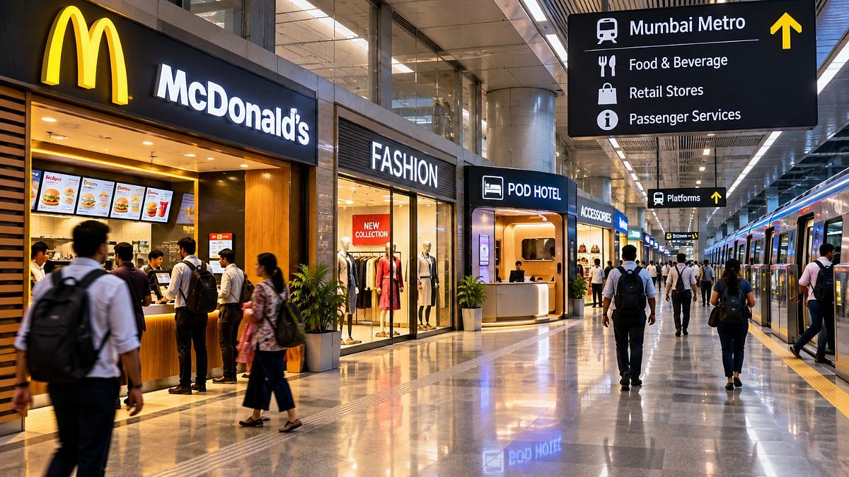 Mumbai Metro Stations Attract 68 Bids From 18 Firms For Retail Spaces, Including Food Outlets And Pod Hotels