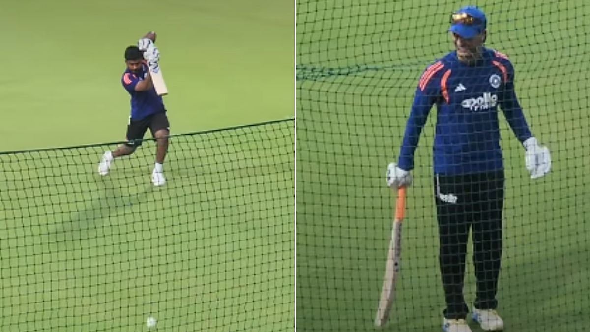 'Kya Gap Dhundha': Sanju Samson Hilariously 'Nutmegs' Abhishek Sharma With Drive During Practice; Video Goes Viral
