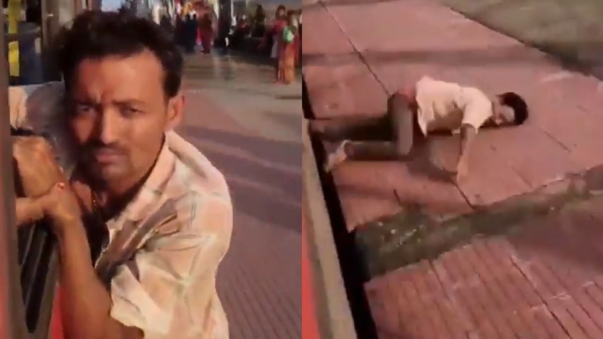 Viral VIDEO: Man Hangs Outside Moving Train After Passengers Drag Him For Mobile Snatching Attempt At Bhagalpur Station; Falls On Platform