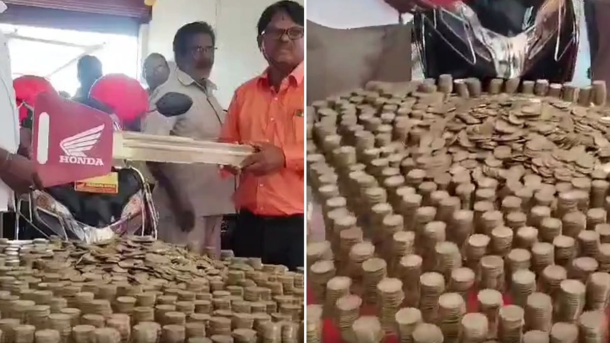 Telangana Man Buys ₹1.23 Lakh Honda Activa With ₹10 Coins Saved Over Three Years | Video