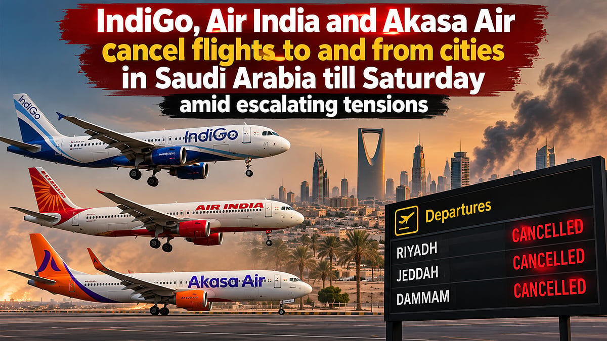 IndiGo, Air India, Akasa Air Cancel Saudi Arabia Flights Until October 17 Amid Middle East Tensions, Offer Refunds