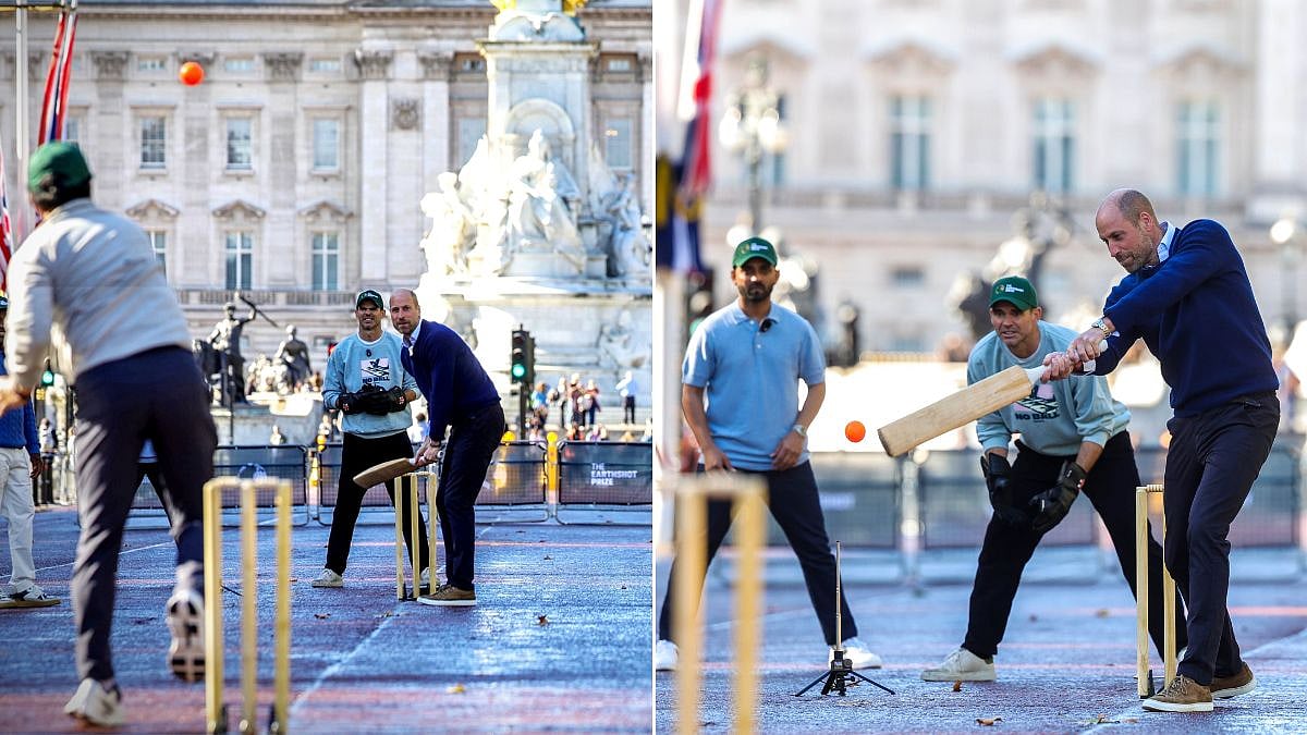 Prince William Plays Gully Cricket With Sourav Ganguly, Brian Lara And Joe Root | VIDEO