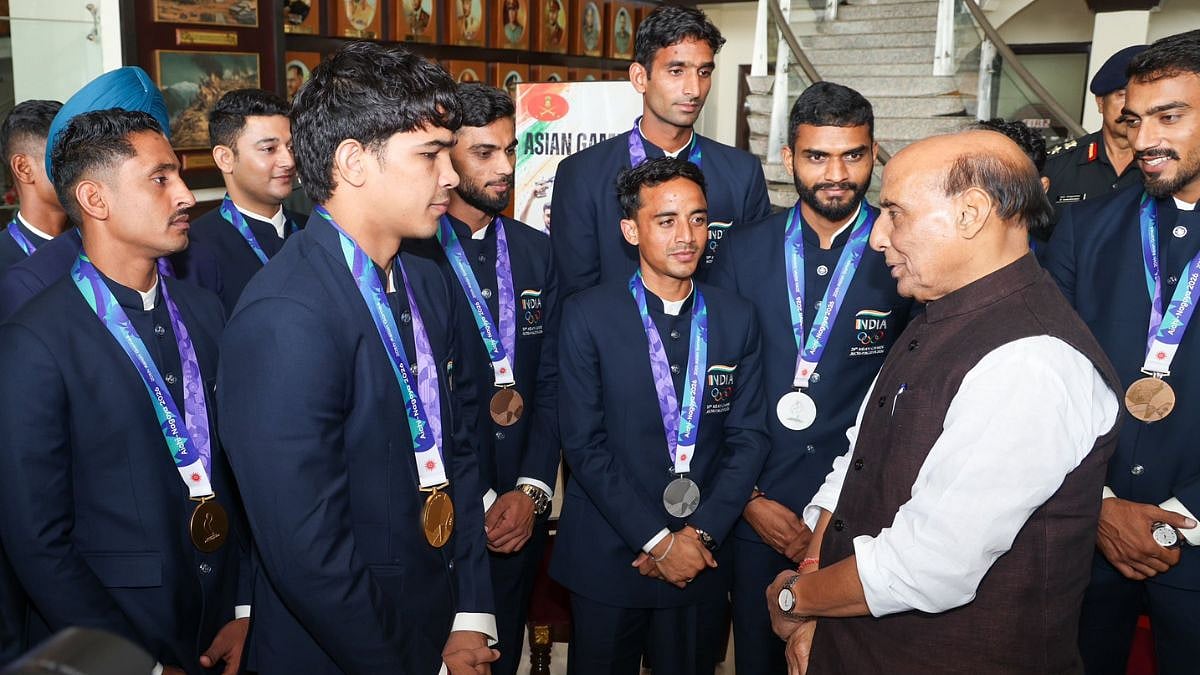 Rajnath Singh Felicitates Indian Armed Forces Athletes For Winning 27 Medals At Asian Games, Calls For Stronger Performance At Los Angeles Olympics 2028 | Video