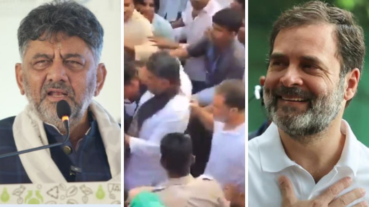 Karnataka CM DK Shivakumar Defends Rahul Gandhi's Collar-Pulling Gesture, Netizens Question Explanation