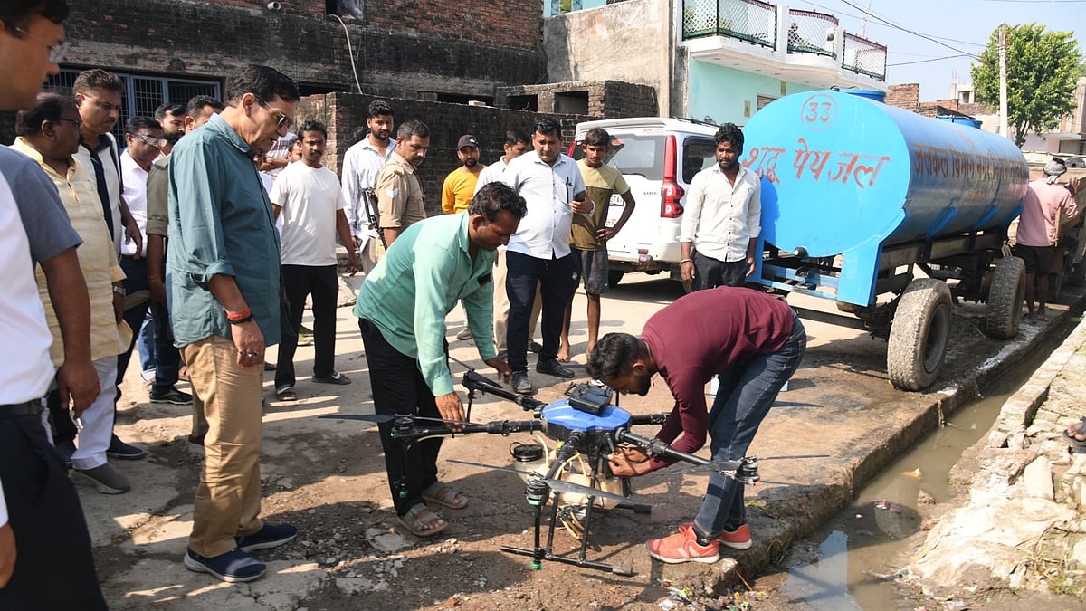 Lucknow's Flood-Affected Villages Get Drone Spraying As AK Sharma Orders Intensive Cleanliness Drives