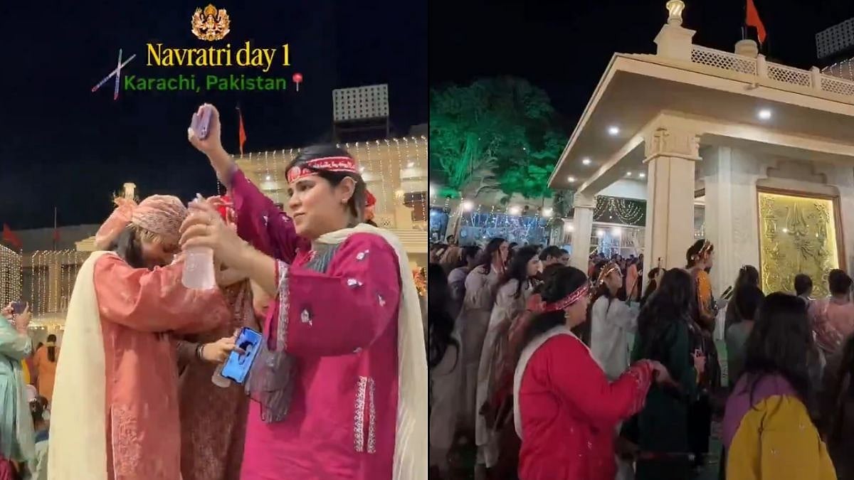 Karachi Temple's Navratri Celebrations Go Viral, Devotees Perform Garba In Pakistan - WATCH 