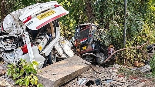 8 Injured As Truck Crushes Car, 2 Autos In Chhatrapati Sambhajinagar