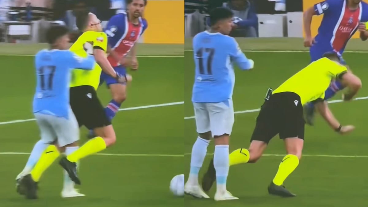 Enzo Fernandez Under Fire After Appearing To Shove Referee Sven Jablonski As Fans Demand Red Card During Man City vs PSG Match | Video
