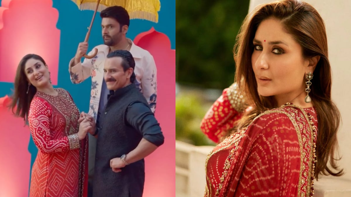Kareena Kapoor Stuns In Sindoori Red Suit As Saif Ali Khan Goes All-Black For The Great Indian Kapil Sharma Show