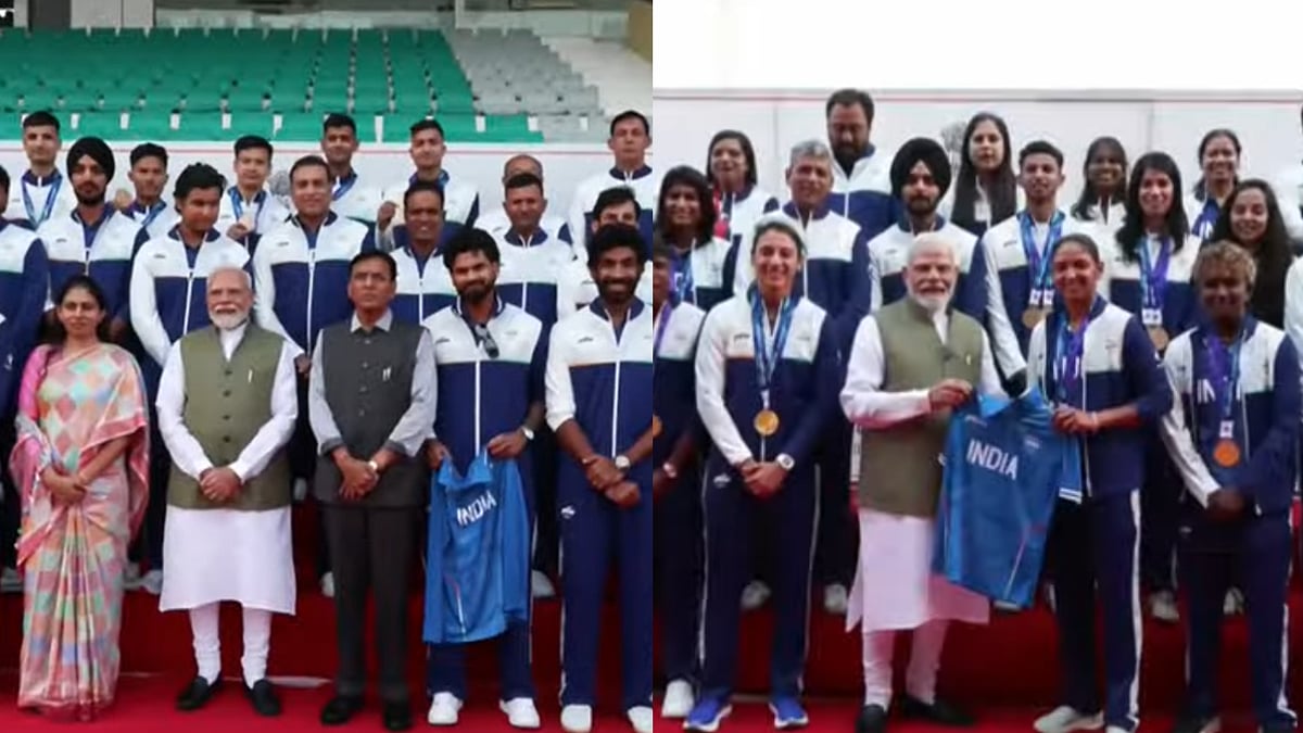 PM Narendra Modi Meets Indian Men's And Women's Cricket Teams After Securing Back-To-Back Gold Medals 