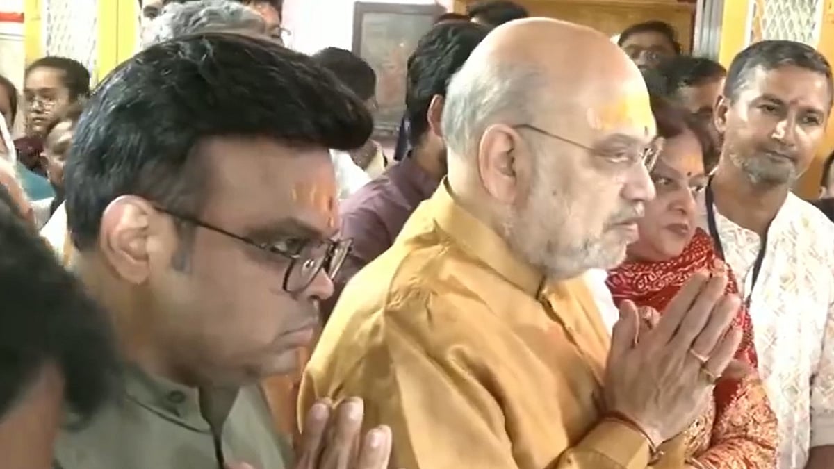 Union HM Amit Shah Offers Prayers With Son Jay Shah At Gujarat Temples, Lays Foundation For 81-Foot Lord Shiva Statue