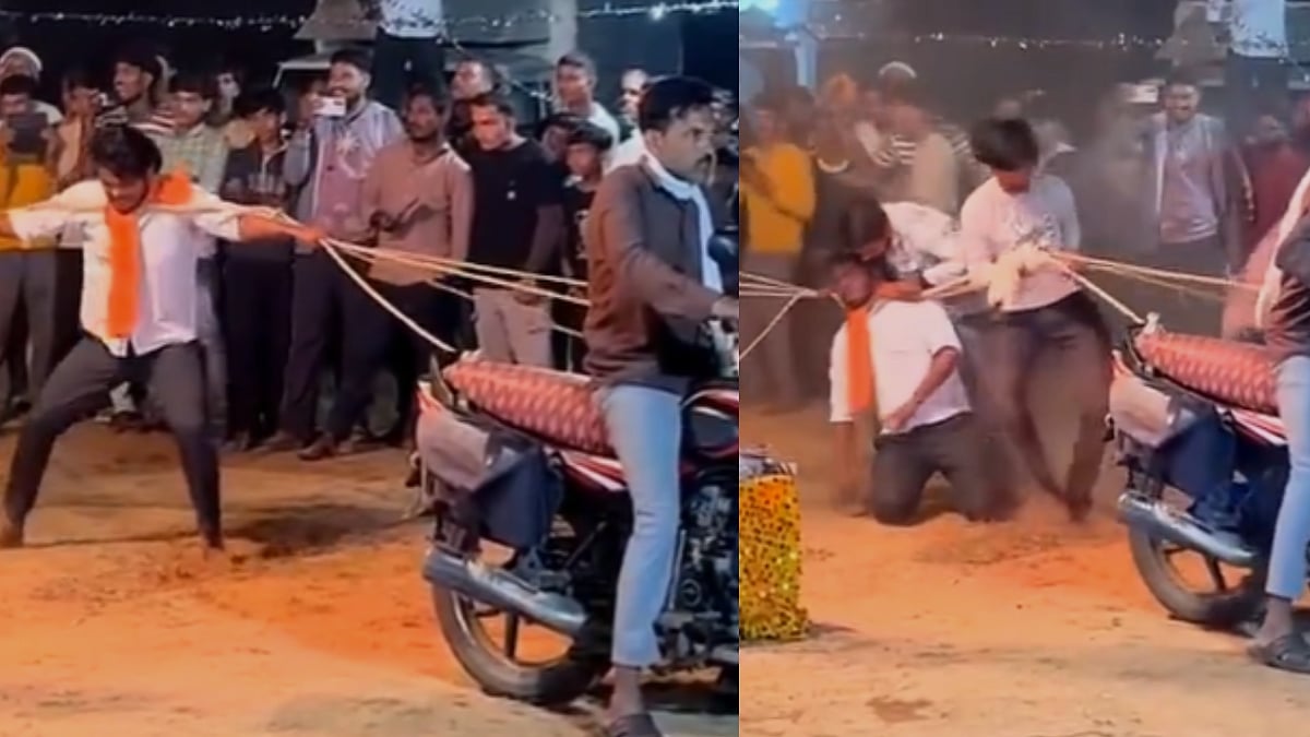 VIRAL VIDEO: Man Has Close Shave During Deadly Stunt As 6 Motorcycles Pull Ropes Tied Around His Neck