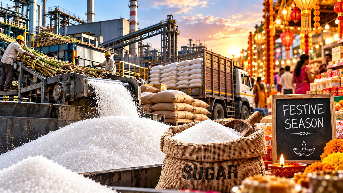 Centre Allows Sugar Mills To Sell Additional October Production Amid Festive Demand To Keep Prices In Check