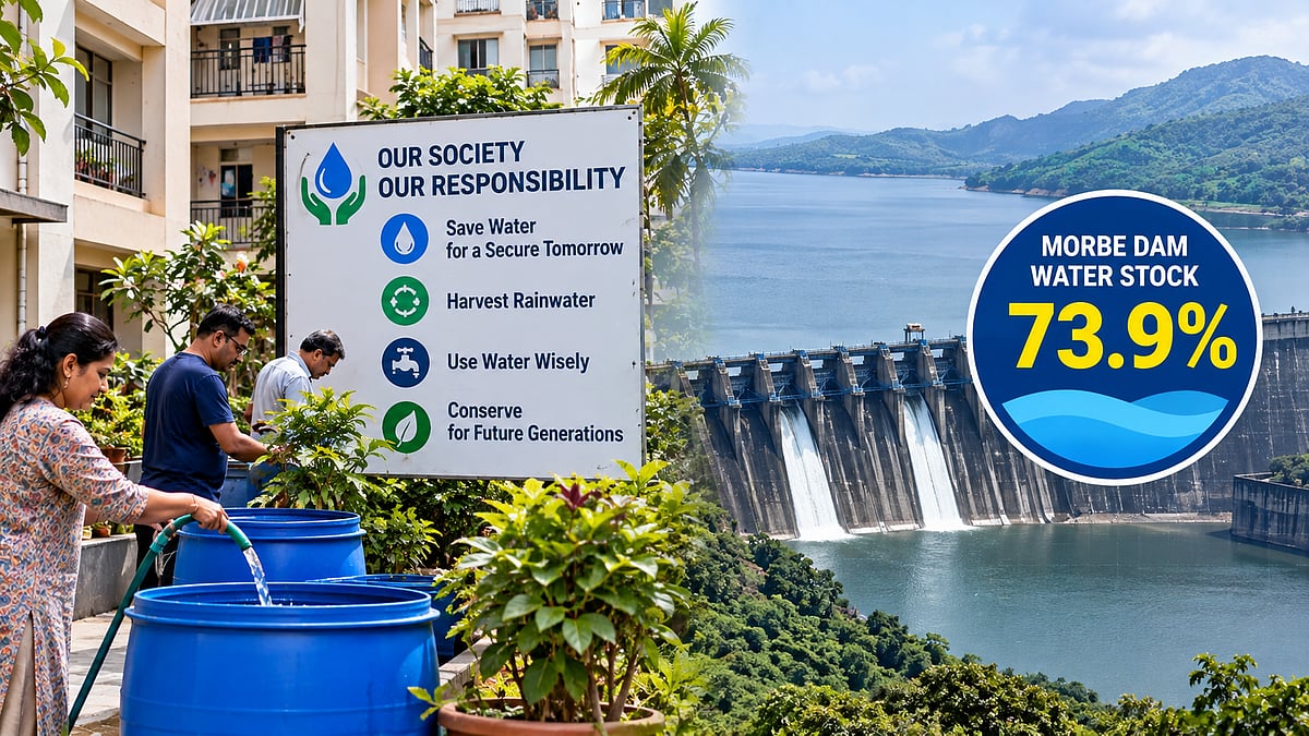 Navi Mumbai Housing Societies Intensify Water Conservation Efforts As Morbe Dam Storage Drops To 73.9%