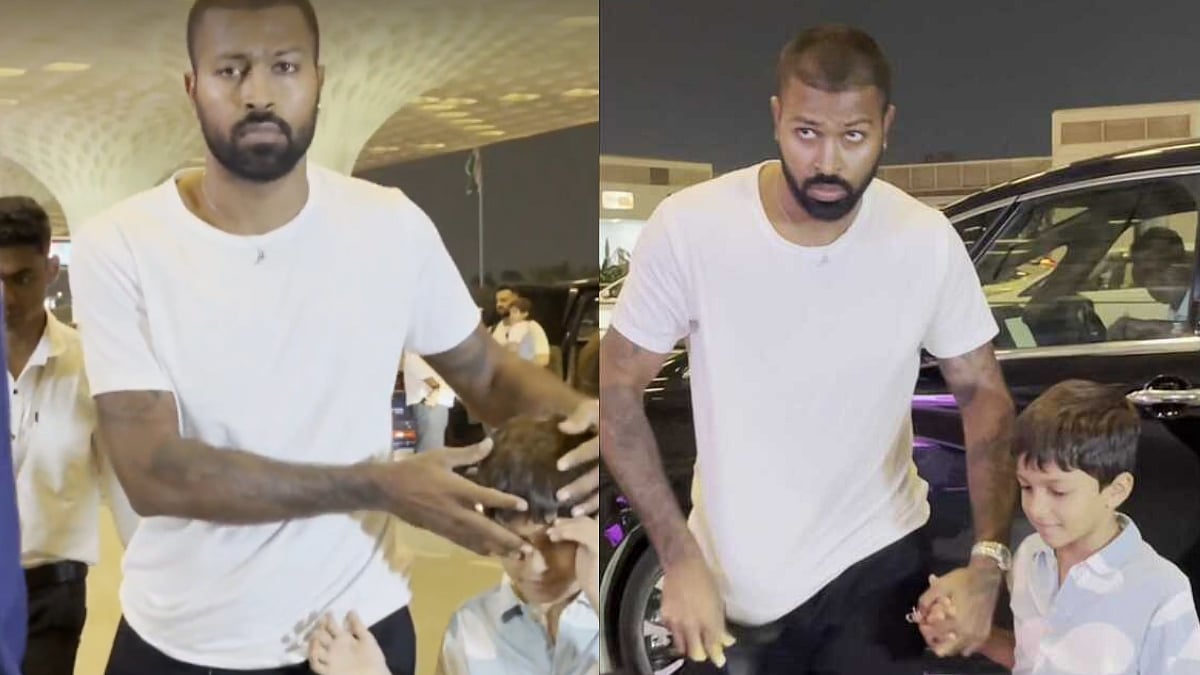 Hardik Pandya Shields Son Agastya's Eyes From Photographers' Camera Flashes At Mumbai Airport | Video
