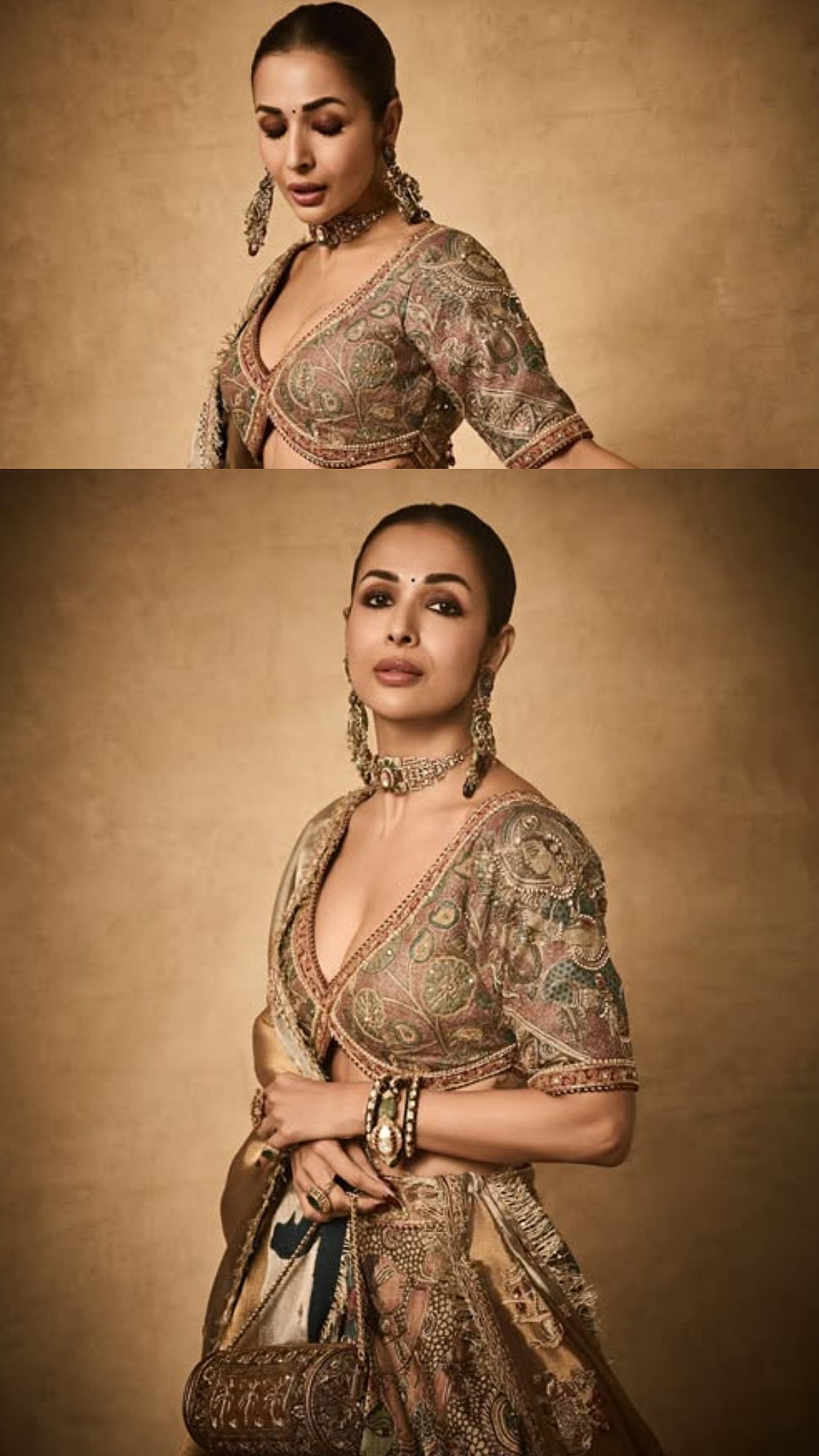 Malaika Arora Dazzles In ₹2.65 Lakh Hand-Painted 'Rasleela' Kalamkari Silk Lehenga