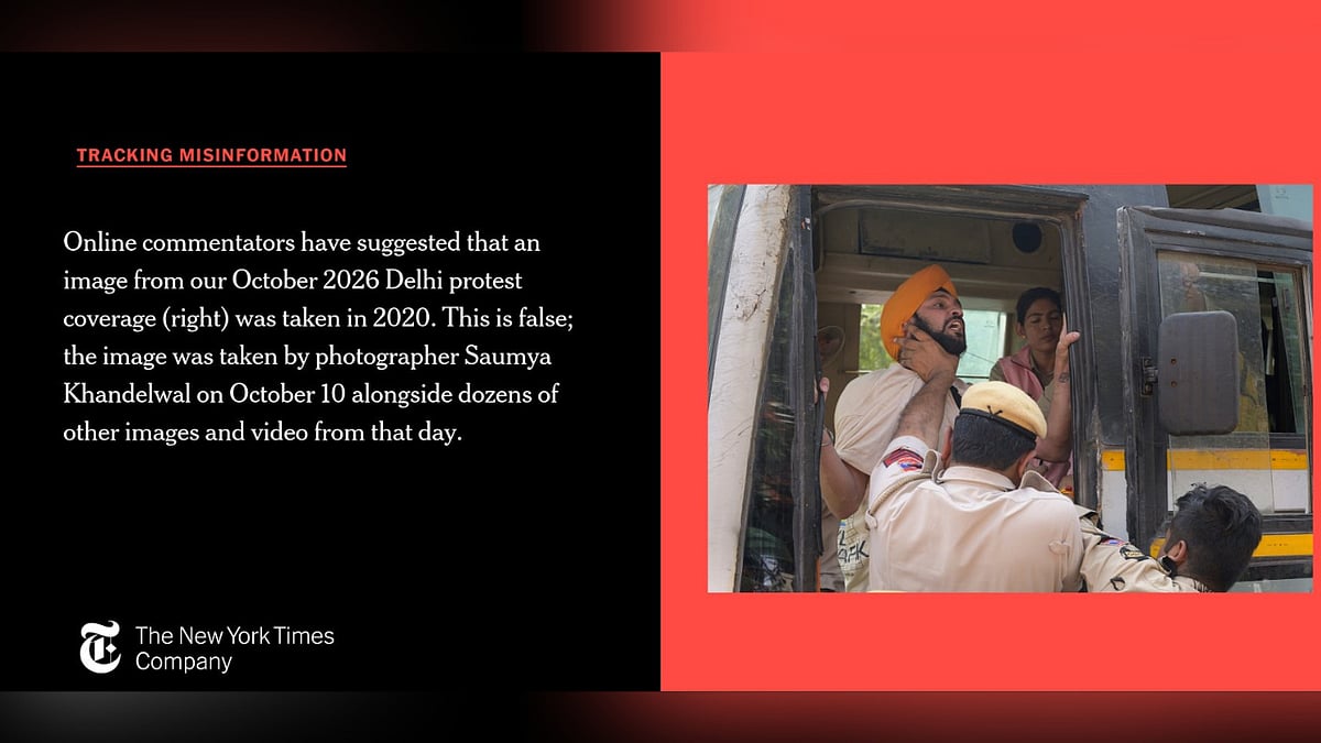 NYT Fact-Checks Viral Claim That CJP Protest Photo Was Taken In 2020, Says Image Is From October 10; Credits Photographer