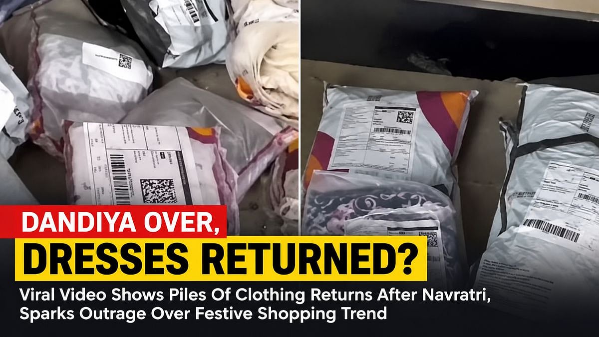 Dandiya Over, Dresses Returned? Viral Video Shows Piles of Clothing Returns After Navratri, Sparks Outrage Over Festive Shopping Trend