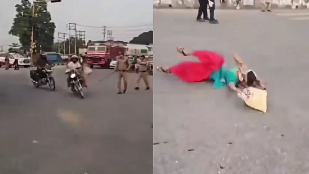 Uttarakhand: Man Flees Police Checkpoint On Motorcycle To Avoid Challan, Leaves Wife To Fall On Road In Viral Video