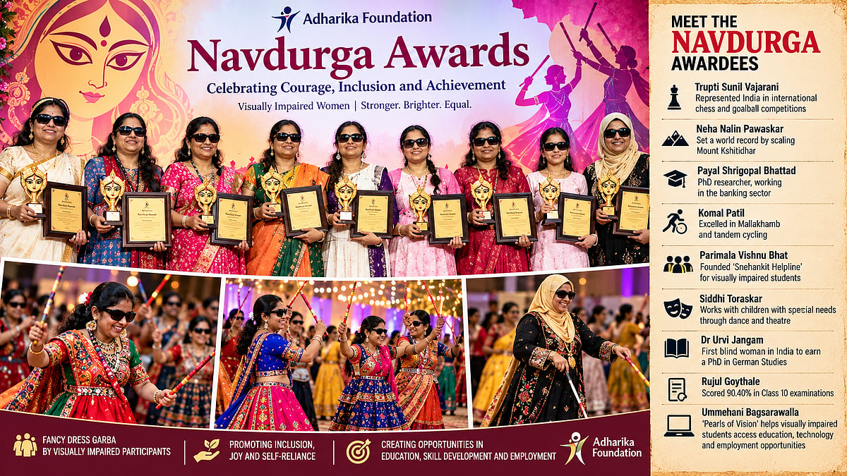 Nine Visually Impaired Women Honoured With ‘Navdurga Awards’ At Special Garba Event In Kandivali