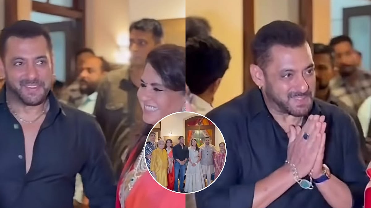 Salman Khan Attends Shiv Sena Leader Shaina NC's Daughter Shanaya Munot's Engagement Ceremony In Mumbai, Greets Guests - VIDEO